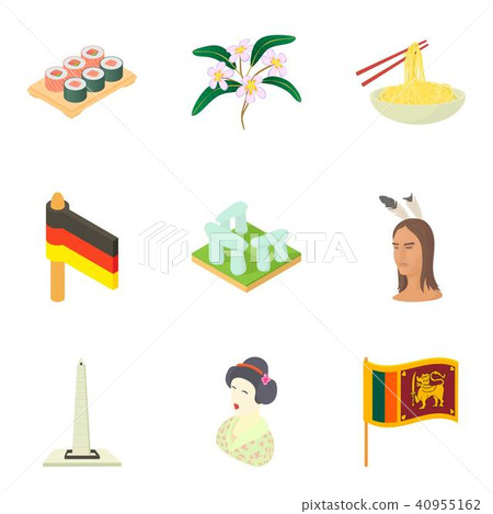Multinational Animatie Multinational icons set, cartoon style - Stock Illustration [40955162 ...