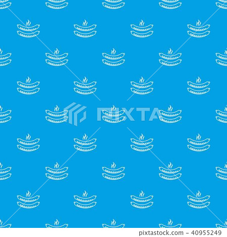 Grilled sausages pattern vector seamless blue 40955249
