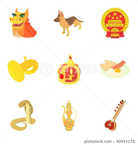 Intergovernmental icons set, cartoon style 40955278