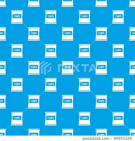 Chips pattern vector seamless blue - Stock Illustration [40955324] - PIXTA