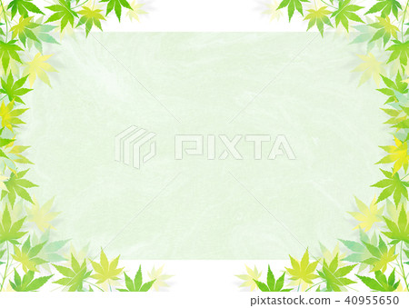 Green autumn leaves Japanese paper _ green Green autumn leaves Japanese paper _ green 40955650
