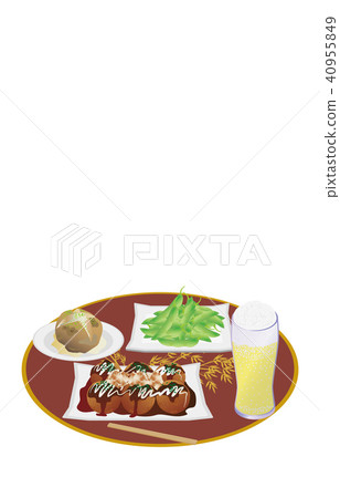 Today's rice Takoyaki and beer Today's rice Takoyaki and beer 40955849