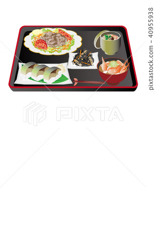 今天的米飯牛肉冷涮鍋和鯖魚壽司 40955938