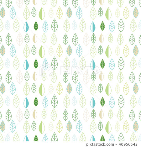 斯堪的納維亞風格葉線描綠色圖案 40956542