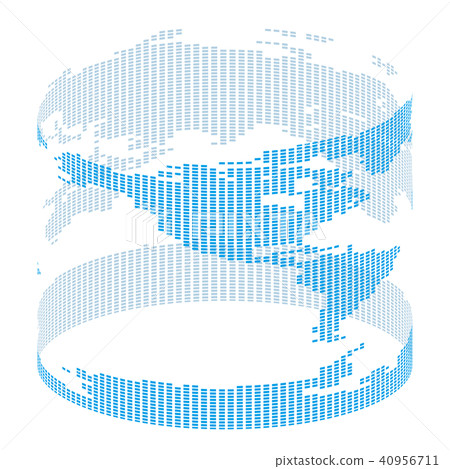 Vector Illustration Global world map design cylinder dots 40956711