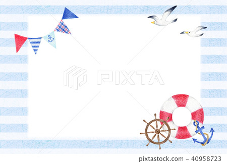 Marine background sideways - Stock Illustration [40958723] - PIXTA