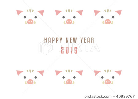 New Year card postcard illustrations 40959767