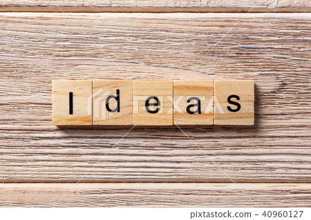 ideas word written on wood block. ideas word written on wood block. 40960127