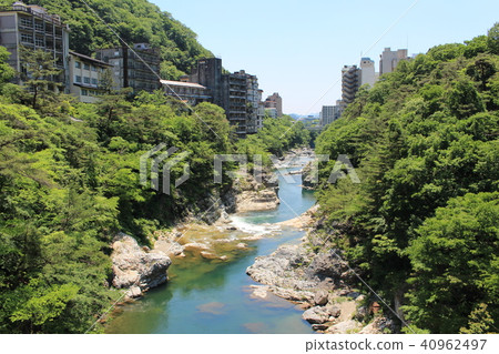 Kinugawa Onsen of Fresh Green (Kinugawa River from Takibimi Bridge) Kinugawa Onsen of Fresh Green (Kinugawa River from Takibimi Bridge) 40962497
