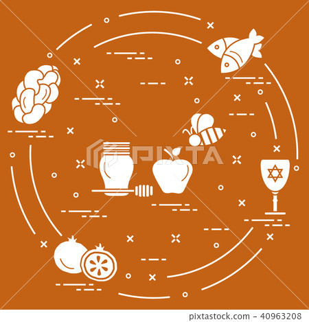 Jewish traditional treats and symbols 40963208