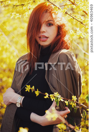 sensual red haired beautiful girl sensual red haired beautiful girl 40963469
