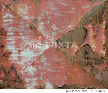 Cracked and peeled paint on the iron surface Cracked and peeled paint on the iron surface 40963697