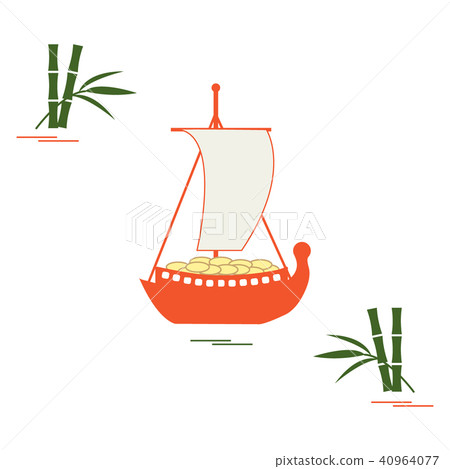 Japanese treasure ship - traditional talismans and Japanese treasure ship - traditional talismans and 40964077