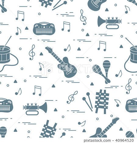 Vector pattern of sheet music and different 40964520