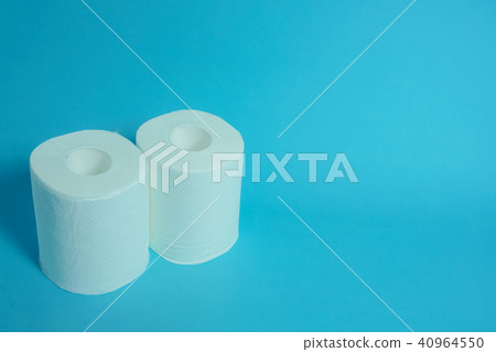 Daily necessities Toilet paper Simple material Blue background Daily necessities Toilet paper Simple material Blue background 40964550