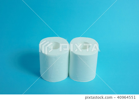 Daily necessities Toilet paper Simple material Blue background Daily necessities Toilet paper Simple material Blue background 40964551