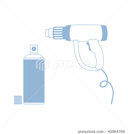 colored heat gun and a can of spray paint colored heat gun and a can of spray paint 40964760