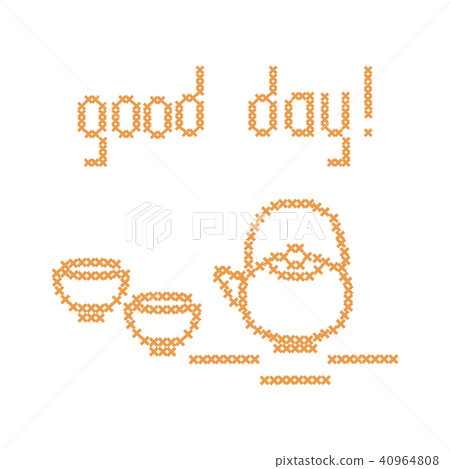 Cute vector illustration cross embroidery of Cute vector illustration cross embroidery of 40964808