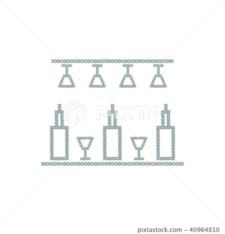 Cute vector illustration cross embroidery of bar Cute vector illustration cross embroidery of bar 40964810