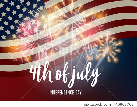 July, 4 Independence Day in USA Background. Can Be Used as Banner or Poster. Vector Illustration 40965765