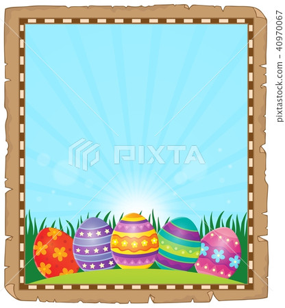 Parchment with Easter eggs 1 - Stock Illustration [40970067] - PIXTA