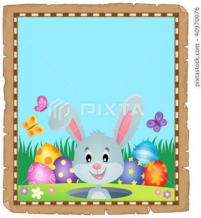 Parchment with lurking Easter bunny 1 40970076