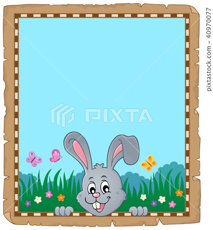 Parchment with lurking Easter bunny 2 40970077