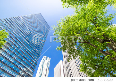 Landscape of the office area with green 40970088