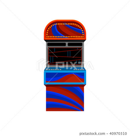 Flat vector icon of red-blue arcade video game machine. Leisure and entertainment theme. Element for Flat vector icon of red-blue arcade video game machine. Leisure and entertainment theme. Element for 40970310