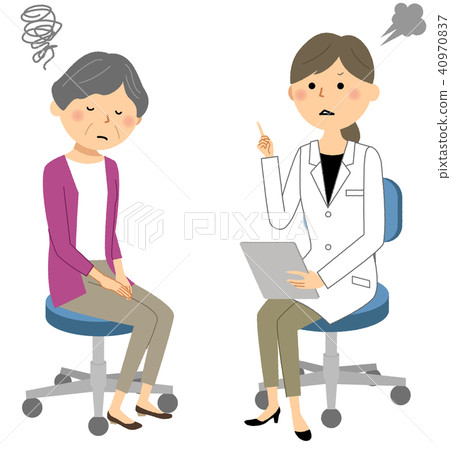 Women's medical consultation attention in white labia 40970837