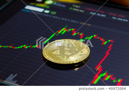 Golden bitcoin and stock chart Golden bitcoin and stock chart 40972004