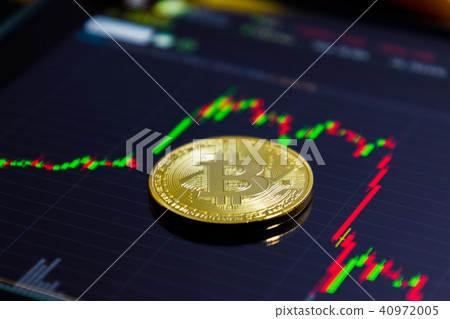 Golden bitcoin and stock chart Golden bitcoin and stock chart 40972005