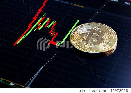 Golden bitcoin and stock chart Golden bitcoin and stock chart 40972008