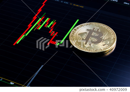 Golden bitcoin and stock chart Golden bitcoin and stock chart 40972009