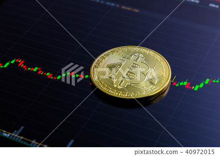 Golden bitcoin and stock chart Golden bitcoin and stock chart 40972015