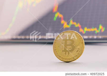 Golden bitcoin and stock chart Golden bitcoin and stock chart 40972025