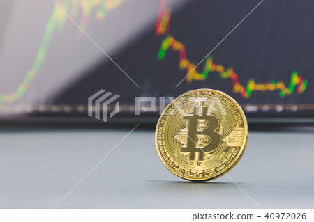 Golden bitcoin and stock chart Golden bitcoin and stock chart 40972026
