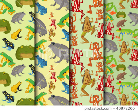 Frog vector cartoon tropical wildlife animal... - Stock Illustration ...