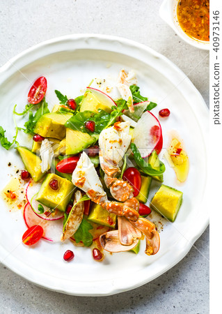 Crab with Avocado and Pomegranate salad Crab with Avocado and Pomegranate salad 40973146