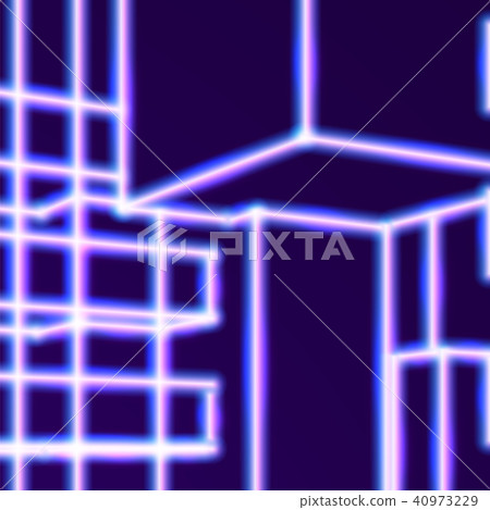 Bright neon lines abstract background with retro computer technology 80s style Bright neon lines abstract background with retro computer technology 80s style 40973229