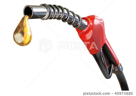 red gasoline dispenser handles with oil drops 40973880