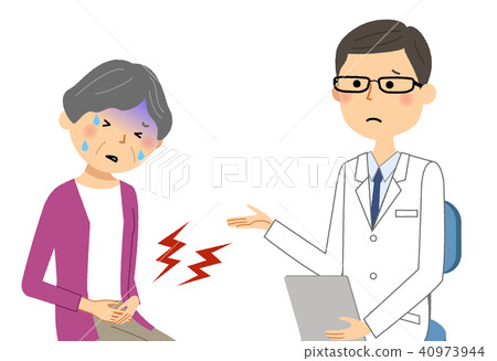 男性詢問體檢痛苦在白色外套痛苦 40973944