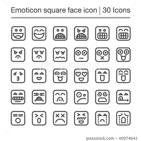 emoticon square face icon 40974642