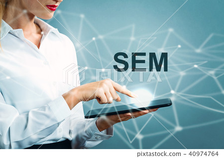 SEM text with business woman SEM text with business woman 40974764
