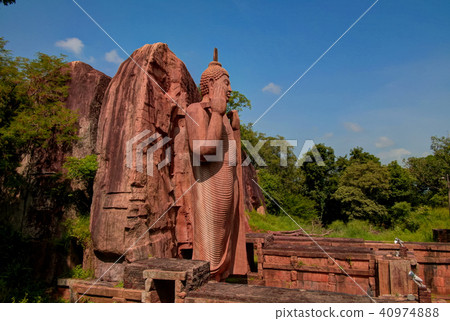 Colossal Statue of Avukana Buddha image, Sri Lanka Colossal Statue of Avukana Buddha image, Sri Lanka 40974888