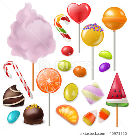 Candy vector sweet food dessert lollipop or caramel bonbon in confectionery or candyshop Candy vector sweet food dessert lollipop or caramel bonbon in confectionery or candyshop 40975330