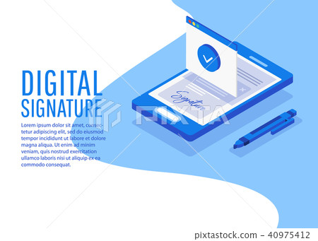 Digital signature. Creative people collection. 40975412
