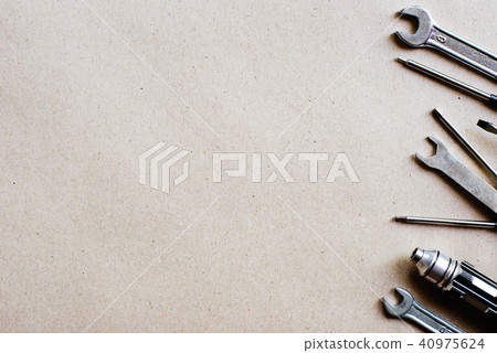 wrenches tools on kraft paper, place for text  40975624