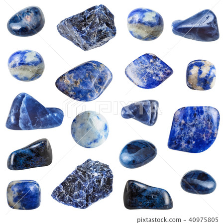 collection of Sodalite and Dumortierite gemstones 40975805