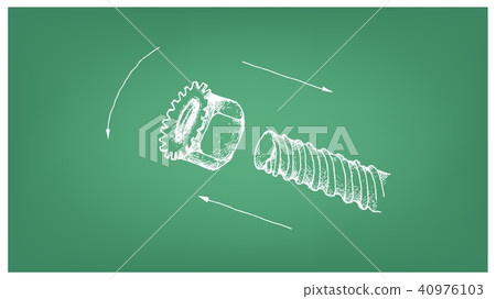 Sketch of K Lock Nut on Blueprint Sketch of K Lock Nut on Blueprint 40976103